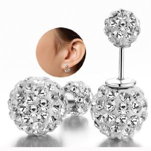 Sterling Silver Rhinestone Earrings