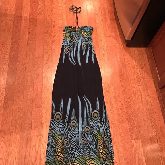 Peacock maxi dress