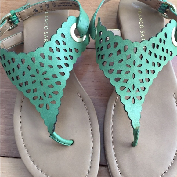 Franco Sarto Green Leather Sandals - Picture 4 of 4