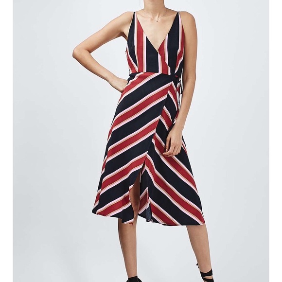 Stripe Wrap Slip Dress