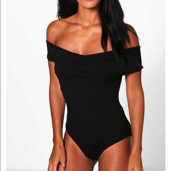 Rebecca Basic Wrap Off The Shoulder Bodysuit