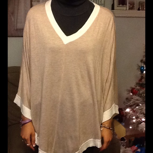 Beautiful beige and cream poncho.