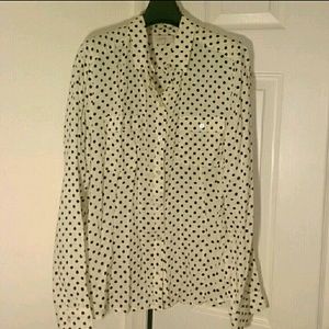 LOFT polka dot button up shirt