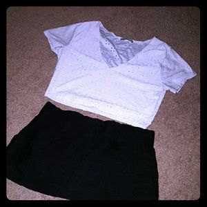 White patterned crop top