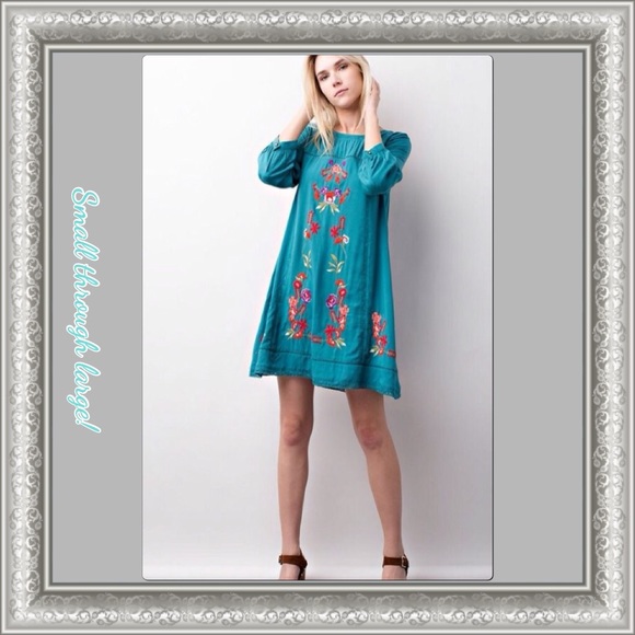Jade Embroidered Dress