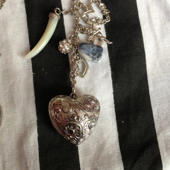(3) Multi heart charm necklaces