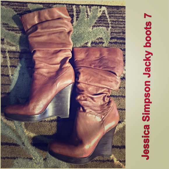 Jessica Simpson Jacky boots wedge leather slouch 7