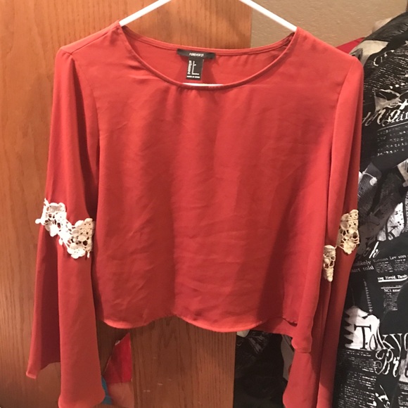 Orange-red blouse