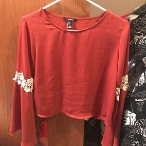 Orange-red blouse
