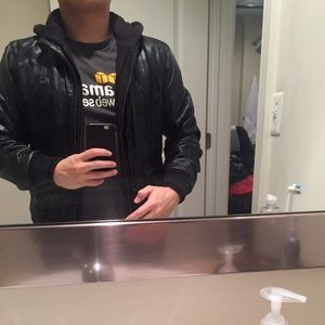 Obey leather jacket.