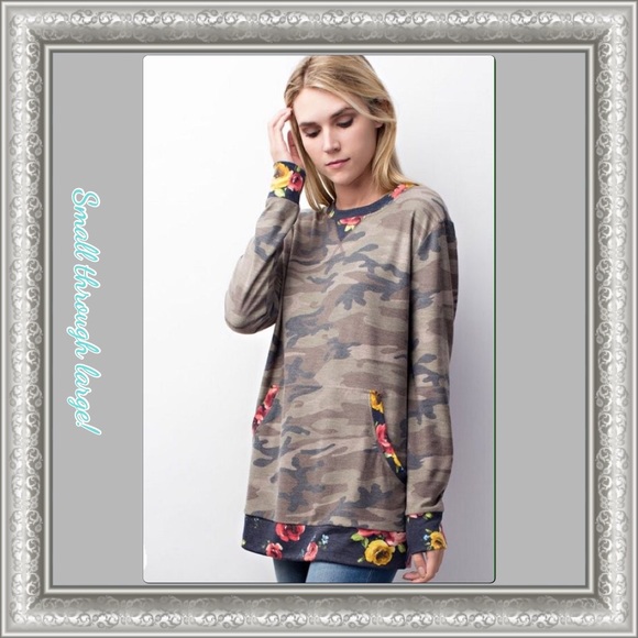 Camo Shirt trimmed in a floral fabric