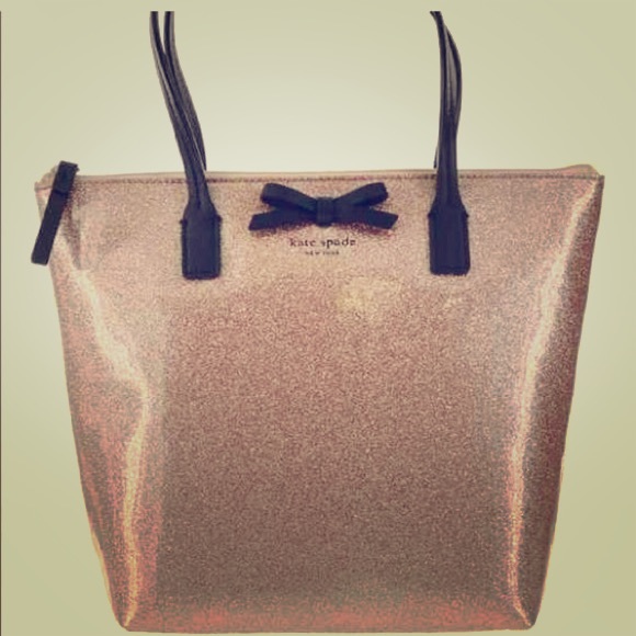 Kate Spade sparkly Rose gold champagne purse