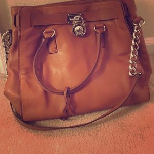Brown Michael Kors bag with silver detail