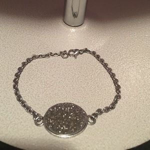Platinum Druzy Quartz Bracelet.