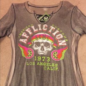 Affliction long sleeve. Reversible. Large