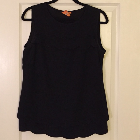 Tory Burch Black Scallop Detail Blouse 6