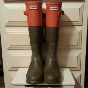 color block hunter boots