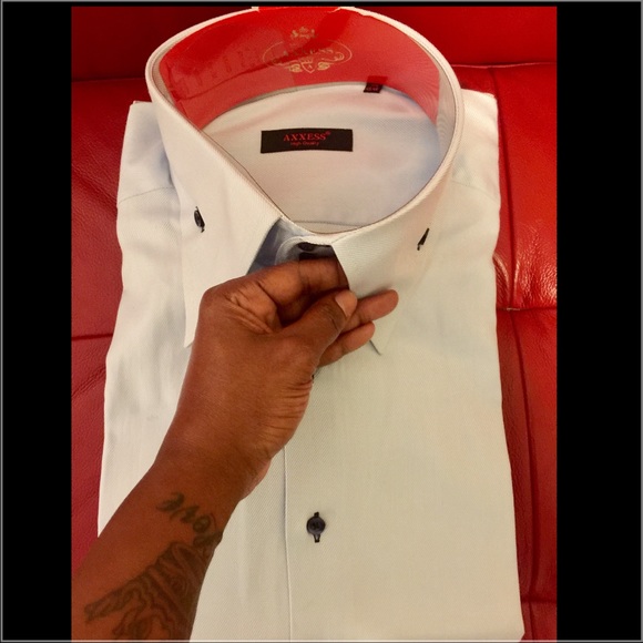 New Axxess Men High Collar Shirt.