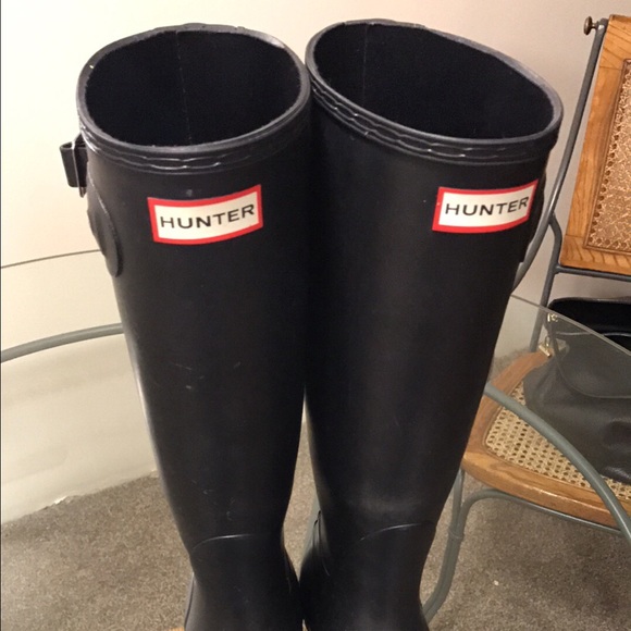 Hunter Black Rain Boots Size 7