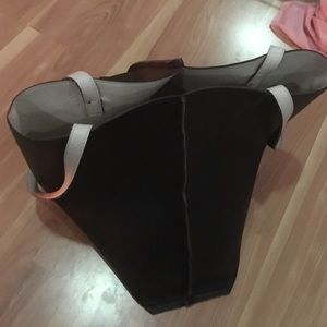 Soft Leather(vegan) large black tote