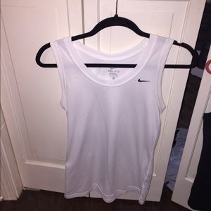 Nike dri fit white muscle tee
