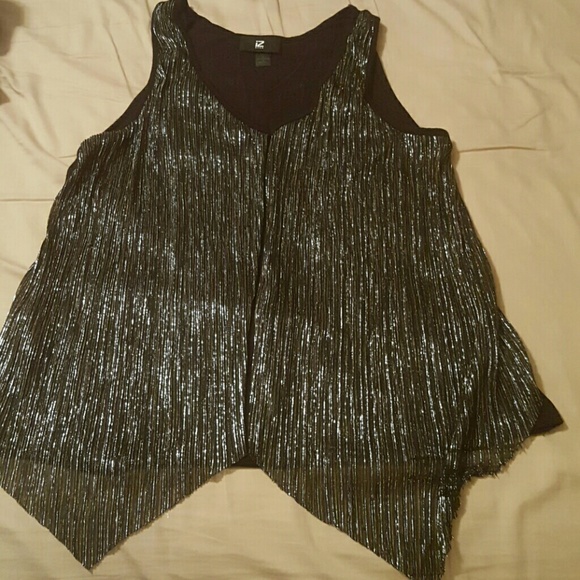 Sparkly tank with flowy outer layer