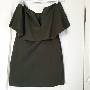 Dark Green Strapless mini dress