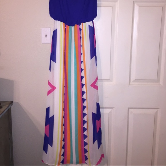 Blue Aztec maxi dress - Picture 3 of 3