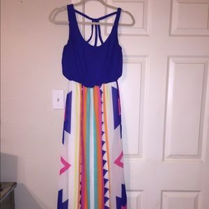 Blue Aztec maxi dress