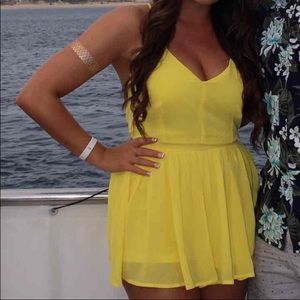 Yellow chiffon romper