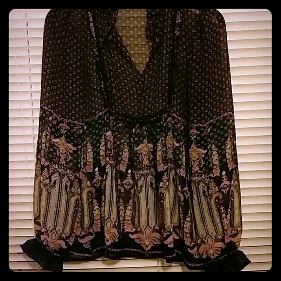 Paisley print sheer top