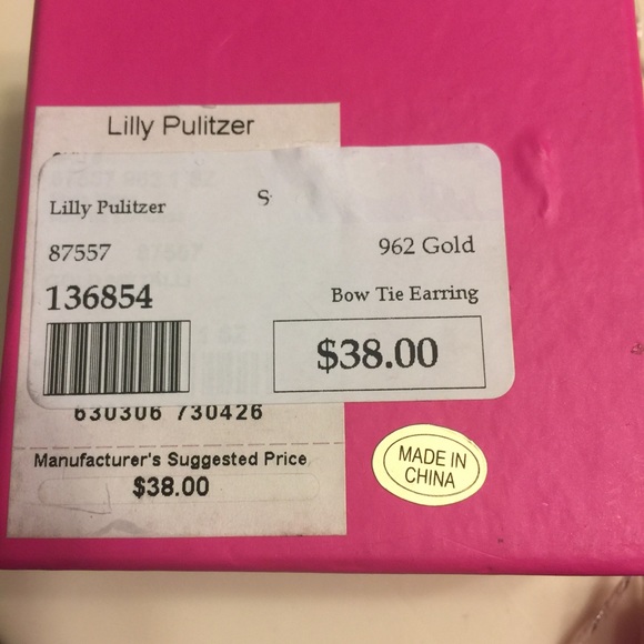 🎀HP 1/6🎀 Lilly Pulitzer 962 Gold Bowtie Earrings - Picture 4 of 4