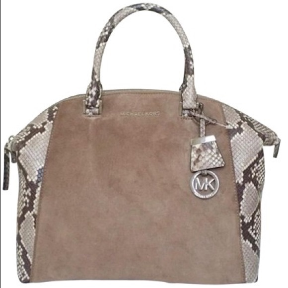 Michael Kors Riley Large Satchel Dark Dune