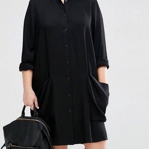 ASOS CURVE Shirt Dress with Drape Pockets