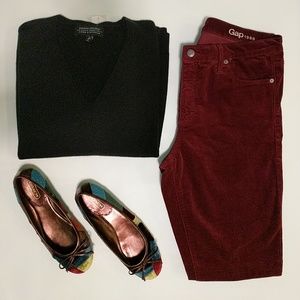 Long Burgundy Corduroy Pants