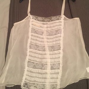 4 Love and Liberty lace silk top sz M