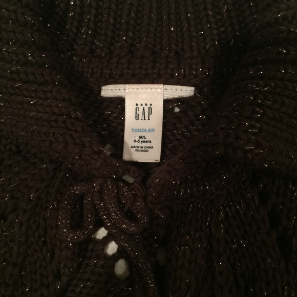 Gap girls open poncho in sparkling brown size 4-6 - Picture 2 of 3