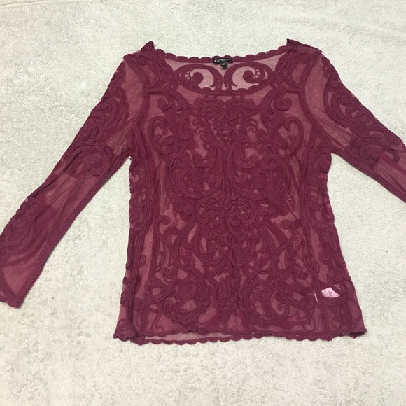 Maroon Express Sheer Top