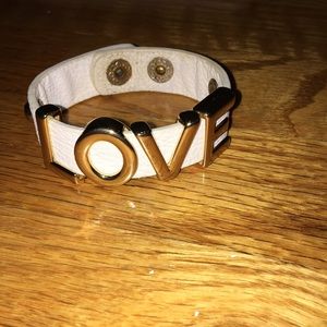 LOVE white leather bracelet