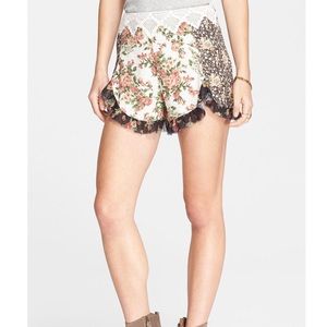 Free People ruffled floral shorts