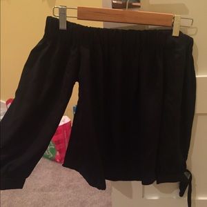 Black off the shoulder blouse