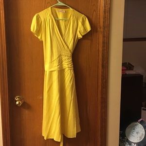 Calypso wrap dress canary yellow