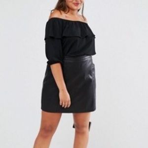 ASOS New Look Leather Mini Skirt