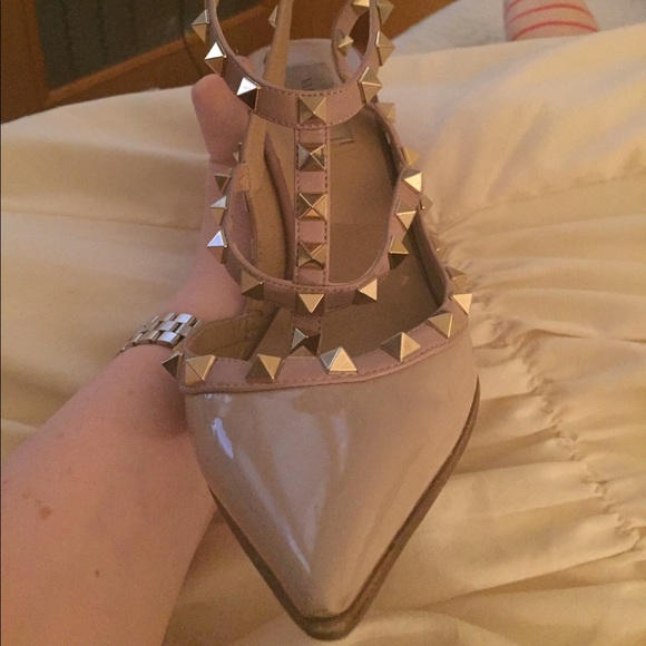 Valentino rockstud slingback heels nude 39.5