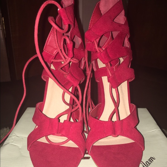 Red suede heels