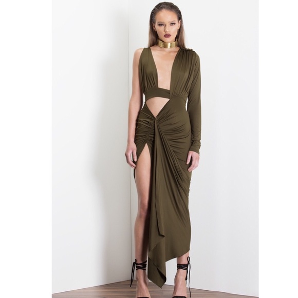 GORGEOUS Olive/Army Two-way Milani Gown - Picture 3 of 4