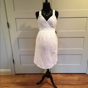 White Eyelet Maternity Crossback Dress