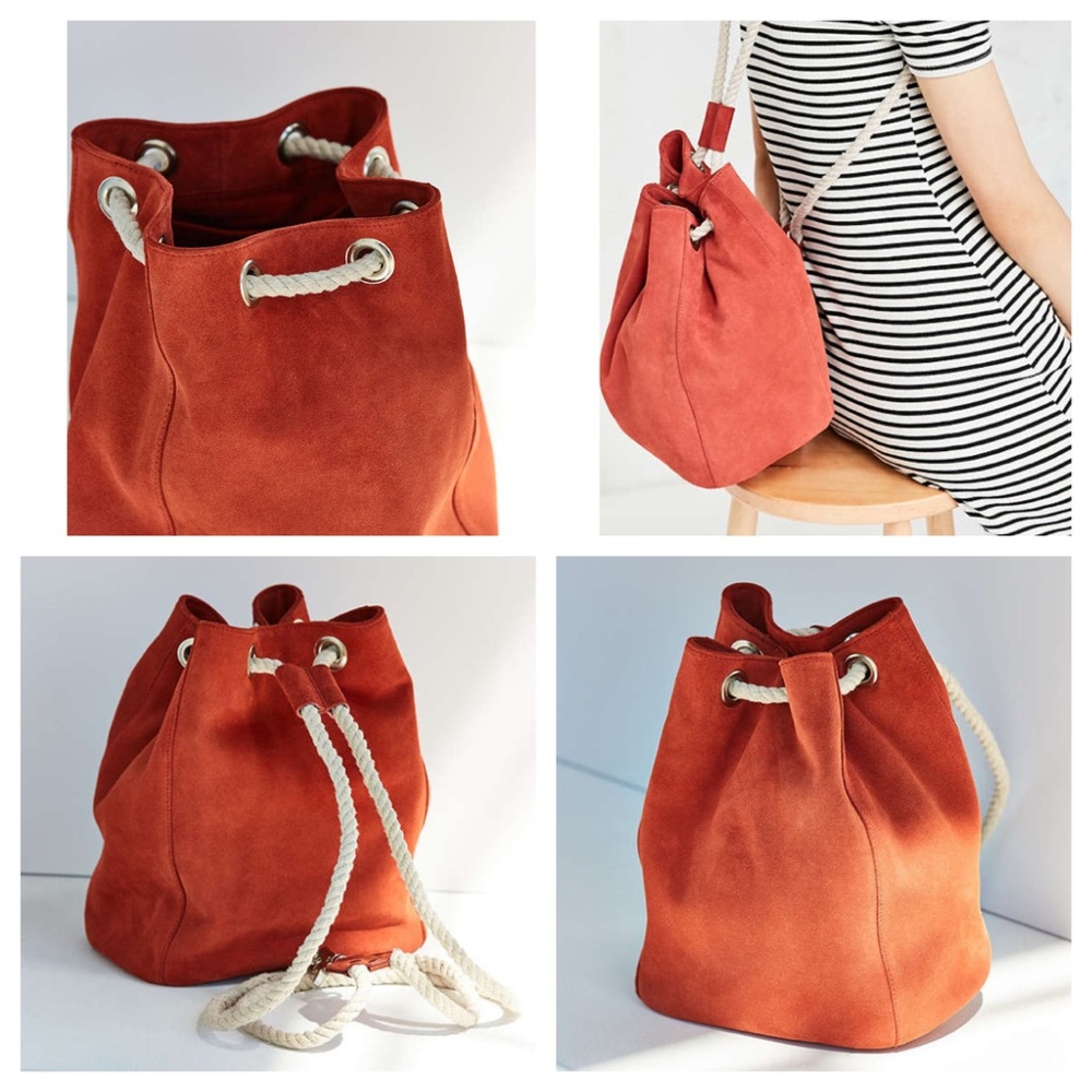 Urban Outfitters Ropecord Suede Bucket Backpack - Picture 2 of 2