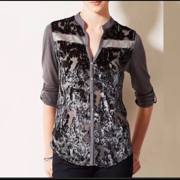 Anthropologie Kitsalano Burnout Sequin Top
