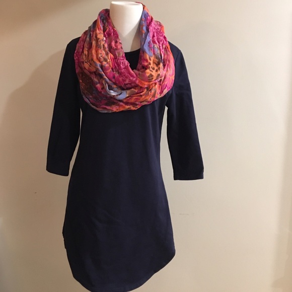 Navy long layering Shirt Dress Size Small EUC